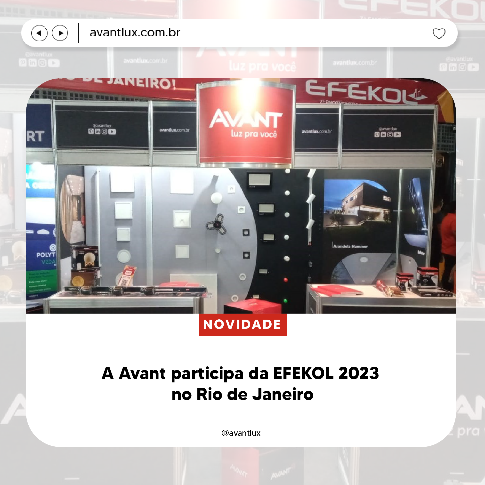 A Avant participa da EFEKOL 2023 no Rio de Janeiro