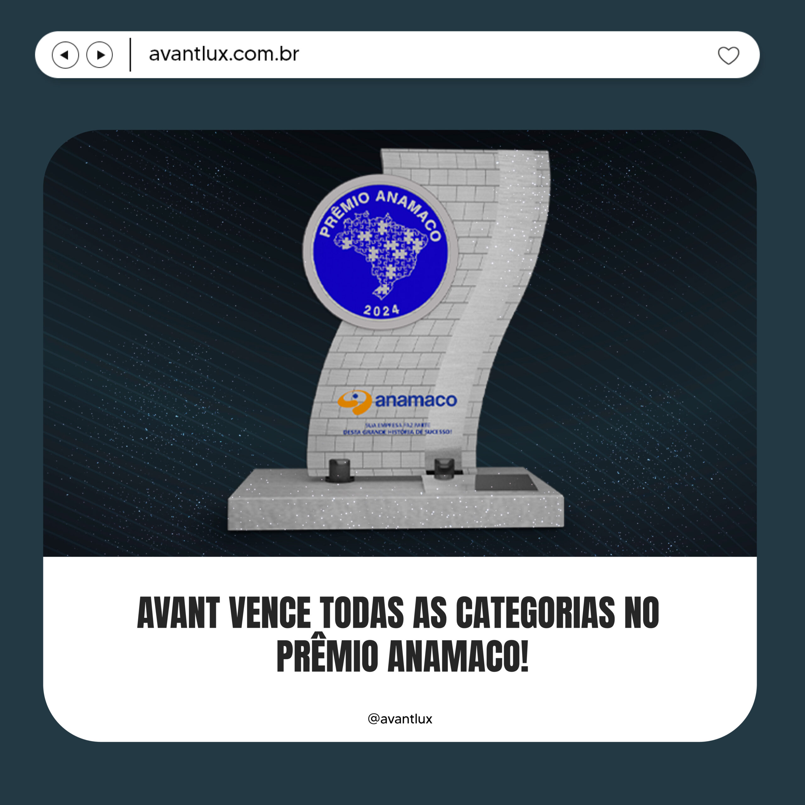 Avant vence todas as categorias no Prêmio Anamaco!