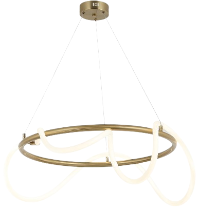 Pendente Valentina com anéis iluminados e design contemporâneo. Perfeito para ambientes amplos que pedem elegância e protagonismo.